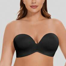 MELENECA MELENECA Women's Wirefree Push Up Lightly Padded With Anti-Slip Support Strapless Bra