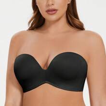 MELENECA MELENECA Women's Wirefree Push Up Lightly Padded With Anti-Slip Support Strapless Bra