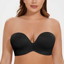 MELENECA MELENECA Women's Wirefree Push Up Lightly Padded With Anti-Slip Support Strapless Bra