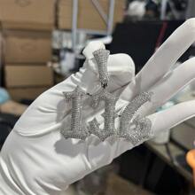 Personalized Men's Alphabet Necklace With Mini Baguette Bread Pendant On Rope Chain Silver Stylish, Vintage, Simple, Unisex, Casual Custom, Personalized, Unique Ideal Gifts For Him, Grandparents For Anniversaries, For Birthdays, For Daily Wear, For Weddings, For Graduation, For Prom, For Party, School Supplies, For Teenagers, Junior High School Students, Middle School Students, High School Senior High School Students, College Students, University Students, Freshman, Sophomore, Underclassmen - Silver - View 4