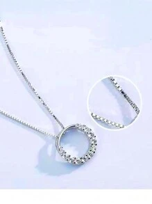 1 szt. Naszyjnik z cyrkonii w kształcie koła, minimalistyczny i świeży styl, odpowiedni dla nastolatek i młodych kobiet