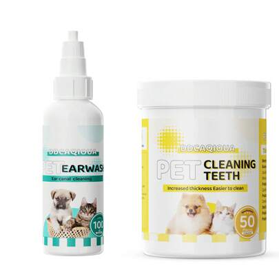Regalo para amantes de gatos/perros y mamá de perros/gatos, Lavado de oídos para mascotas 100ml + Regalo para amantes de gatos/perros y mamá de perros/gatos, Funda para dedos 50 piezas, Regalo para amantes de gatos/perros y mamá de perros/gatos, Cuidado de oídos para mascotas
