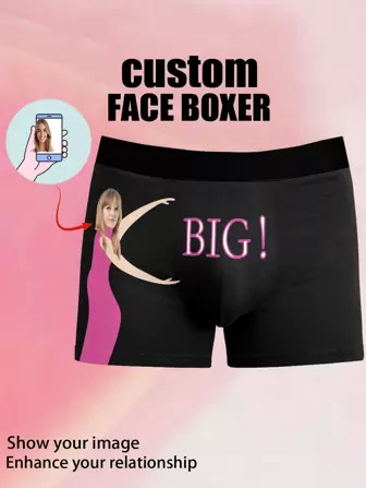 1pc Custom Valentine's Day Boxers For Men, Personalized Men's Underwear, Custom Boxer Briefs, Personalized Boxers For Husband, Custom Funny Faces Boxers Briefs, Valentine Gift, Anniversary Gift, Birthday Gift, Wedding Gift, Best Friend Gift, Gift For Boyfriend