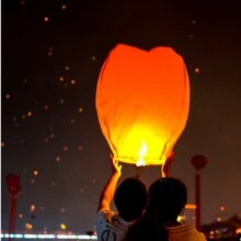 5/10 Sky Lanterns (With Fuel Candles) For Ramadan, Eid Al-Adha Colorful Paper Wishing Oval Sky Lanterns, Romantic Wishing Lanterns, Couple Sky Lanterns, Valentine's Day Daily Wishing Lanterns - Six Colors - View 3