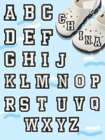 GrinLab 1 件黑色 To School 字母鞋 DIY 装饰配件，适合学生，送给朋友的礼物，适用于木屐、花园鞋、凉鞋、夏季厚底鞋、时尚鞋履配饰，适合春夏