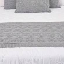 Aran Queen Size Tricot Blanket Bedspread Kit + 3 Pillowcases