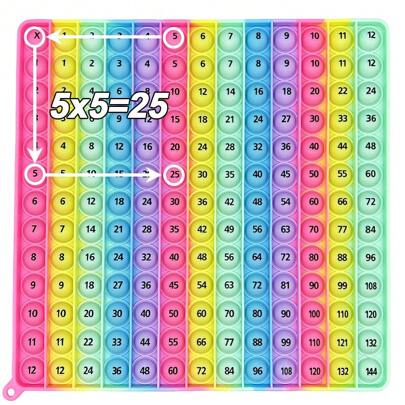 Juego de práctica de multiplicación 12x12, juguete educativo de mesa de multiplicar con números en burbujas de color rosa, adecuado para el aula, niños y maestros