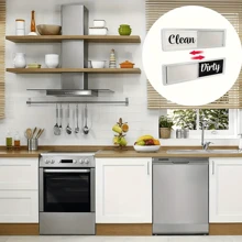 1PC Dishwasher Magnetic Refrigerator Sticker Hotel Door Magnet Sign Acrylic Refrigerator Sticker Decorative Plate - Silver - View 3