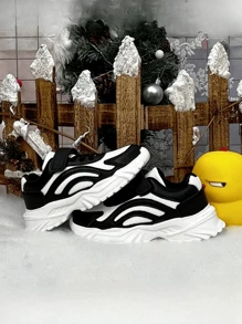 Zapatillas deportivas casuales y cómodas con suela gruesa para niños, tallas del 28 al 40, adecuadas para primavera y otoño - Negro - Ver 5