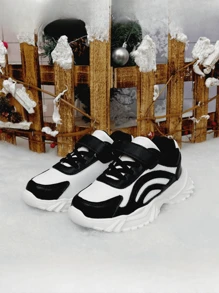 Zapatillas deportivas casuales y cómodas con suela gruesa para niños, tallas del 28 al 40, adecuadas para primavera y otoño - Negro - Ver 4