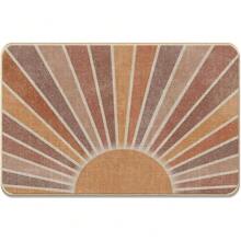 Bohemian Sun Sunset Sunrise Landscape Forest Mountain Doormat Door Mats Rug Decor, Mid Century Nature Door Mats For Home Entryway Front Door Porch Indoor Outdoor Entrance Decorations(16"X24") - 太陽 - 查看 2