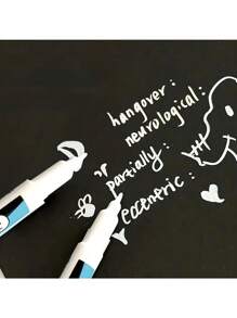 3pcs White Permanent Marker Pens - Quick Drying, Waterproof And Non-Fading, Suitable For DIY, Glass, Faux Leather, Wood, Metal Painting - Perfect For Valentine's Day, Party Crafts