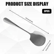 3 piezas de cucharas de servir grandes de acero inoxidable, cucharas de servir grandes, cucharas soperas de acero inoxidable para servir en cocina, restaurante y banquetes