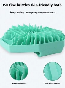 1 Pcs Silicone Shower Brush: Soft Brush Head, Rich Foam, Ergonomic Design, Multi-Color Options, Easy To Solve The Problem Of Shampooing Shower New Experience. - Royal Blue - View 6