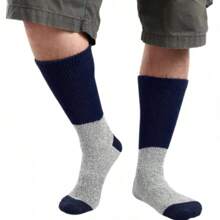 3-12 pares calcetines térmicos gruesos y cálidos para hombres con diabetes, de ajuste holgado hasta el tobillo, para el invierno - Negro - Ver 4