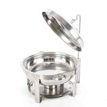 7.5L Stainless Steel Round Chafing Dish Buffet Chafer Food Warmer Container +Lid - Silver - View 3