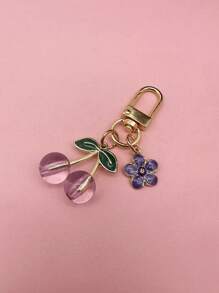 HAILIAN Accesorio de bolso de moda con colgante en forma de flor de cereza simple para señoras, colgante de llavero, regalo para mejores amigas, San Valentín