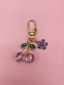 HAILIAN Accesorio de bolso de moda con colgante en forma de flor de cereza simple para señoras, colgante de llavero, regalo para mejores amigas, San Valentín