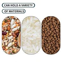 Set Of 2 25KG Airtight Flour Storage Containers Rice Food Storage Buckets Y Food Dispenser Large Grain Sealed Containers With Wheels  Storage Bins Blue - Blue1 - View 4