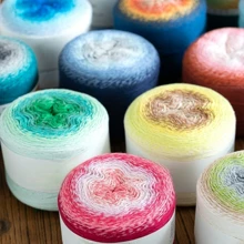 Verlaufsmagie Garn-Kugel 215g Abschnittsfarbendes Wollknäuel Feingarn für handgewebte DIY Schals, Pullover, Tücher - Mehrfarbig - Übersicht 2