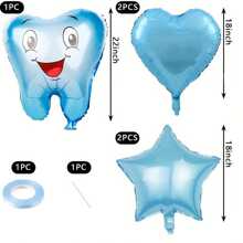 New Smiling Tooth Toothbrush Shaped Foil Balloon, Suitable For Birthday Party Theme Decoration