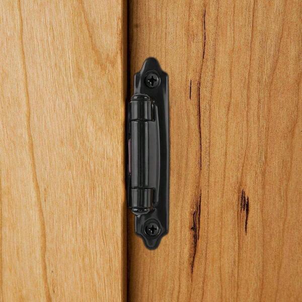Ensemble de 10 charnières d'armoire à fermeture automatique noires avec vis, charnières de meubles en métal