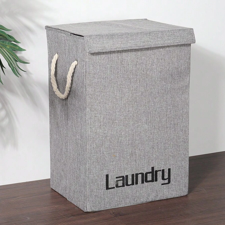 Living And Home Foldable Home Laundry Baskets Laundry Hamper With Lid And Rope Handles - Style-2 40 cm W X 30 cm D X 60 cm H - View 1