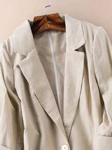 Women's Casual Linen 3/4 Sleeve Blazer, Spring/Autumn