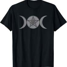 Triple Moon Pentagram Wicca Pagan Goddess Witch Funny Gift T-Shirt1