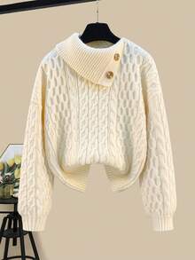 2 件套女士休闲时尚连衣裙和毛衣套装