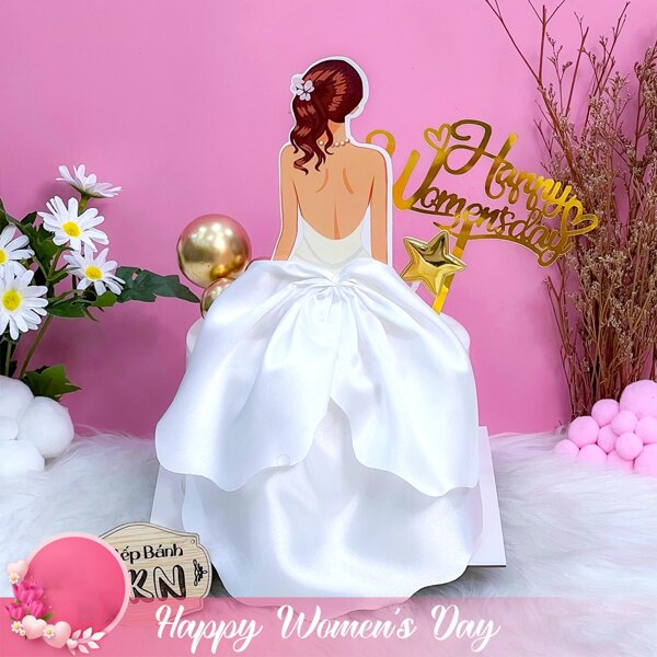 Göttin-Silhouette Chiffon Rock Kuchendeko (geeignet für Geburtstags-, Muttertags- oder Hochzeitsfeier)