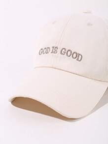 1/2件裝「GOD IS GOOD」字母刺繡女款Y2K棒球帽 可調節 防曬休閒旅行海邊派對棒球帽 - GOD IS GOOD - 查看 4