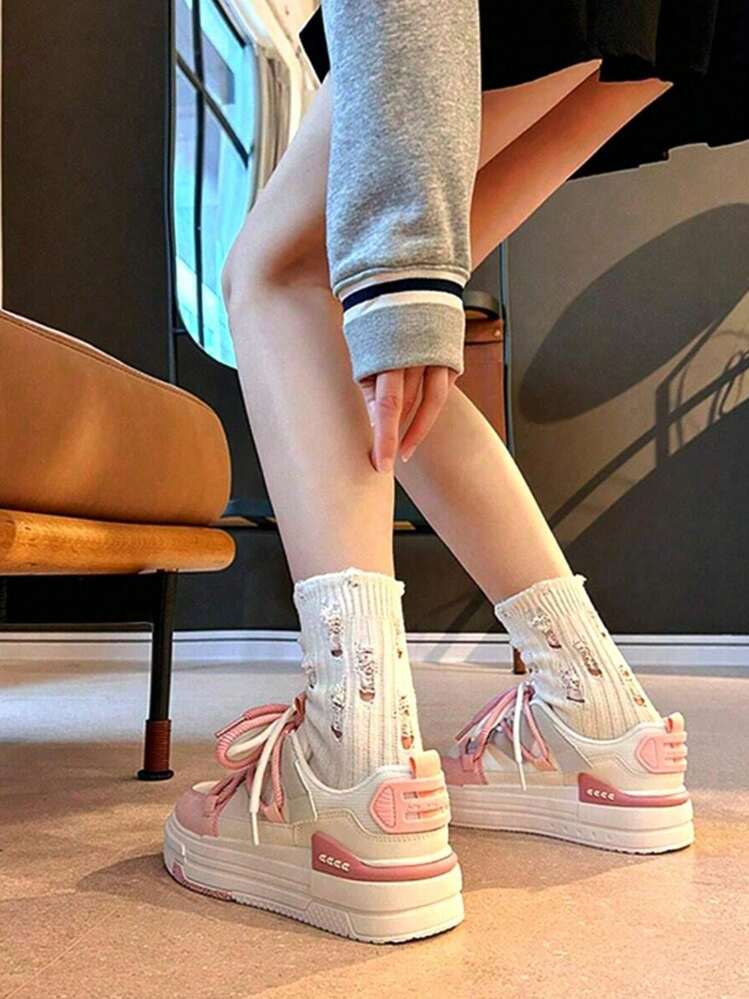 Zapatillas casual cálidas de PU rosa.Zapatos casuales para mujer de uso exterior, zapatillas de de moda, zapatos de patinaje para estudiantes, zapatos rosas, zapatos deportivos para mujer, zapatos de oficina, zapatos deportivos de exterior para mujer, zapatos a juego para ropa de yoga, zapatos de fiesta para mujer, Halloween - Rosa - Añade 8