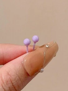 1 对彩色陶瓷耳钉，医用级防过敏，适合睡觉，彩色马卡龙风格陶瓷耳环，女士 - 彩色 - 查看 17