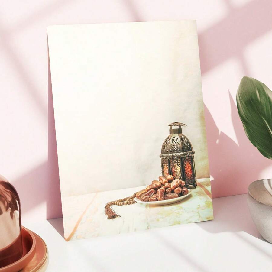 1pc Date Palm Lantern Art Painting Wallpaper, Painting Canvas Poster, Printing Mural Suitable For Dormitory, Apartment, Dining Room, Living Room, Modern Home Decoration, Desktop Decoration, Waterproof, Decor, Festivals, Gifts - FUYHB1335 - View 1