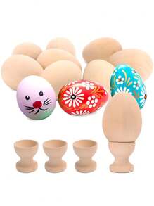 3pcs Wooden Egg Cups Unfinished Wooden Egg Holder Wooden Egg Cup Holder Wooden Egg Holder DIY Wooden Craft Easter Birthday Party Supplies- Perfect For Painting And Decorating Eggs,Party Home Decorations, Holiday Party Decorations, Home Spring Party Decorations, Classic Easter Wall Window Tree Decorations Best Birthday Gift
