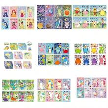 8Pcs Face Changing Sticker Unicorn Cartoon Cute Graffiti Children's Puzzle DIY Hand Account Puzzle Sticker (Some Colors And Styles Are Random)
