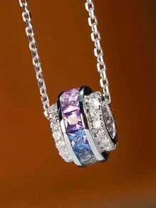 1 pieza Hermoso collar con colgante de circonita cúbica para mujer, regalo del Día de San Valentín, joyería de boda