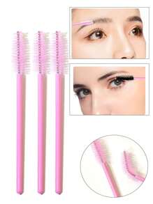 100/50/10pcs Disposable Mascara Wands, Mascara Brush, Eyelash Makeup Brush, Eyelash Spoolie Brush, Bendable Disposable Eyebrow Spoolie, Eyelash Brush For Eyelash Extension, Eyebrow Spoolie, Castor Oil Brush (Pink)