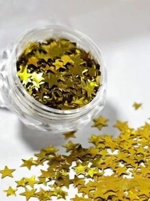 1/4/6片装星形美甲贴纸，金色/白色/银色星星美甲贴花，DIY美甲饰品，美甲用品，美甲宝石