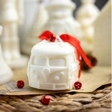 1 件卡车硅胶蜡烛模具、老式巴士车硅胶模具、DIY 蜡烛、环氧树脂、工艺品、石膏、肥皂、蜡铸模具、家居装饰、礼品 - 白色 - 查看 7