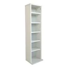 6 Tier Beech Wooden CD DVD Game Book Shelf Storage Tower Rack- Fits 102 CDs - White - View 2