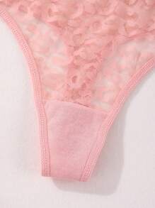 6 件装女士性感蕾丝丁字裤低腰无缝内裤字母腰带三角裤舒适透气内衣内裤