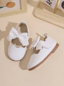 Đúng mốt Và Thanh lịch Bowknot Đồ trang trí Em bé Cô gái Giày dép , Thoải mái , Nhẹ , Chống trượt , Bằng phẳng , Thích hợp Đối với Trong nhà Và Ngoài trời Các bữa tiệc In Mùa Xuân , Mùa hè Và Mùa thu - trắng - Xem 8