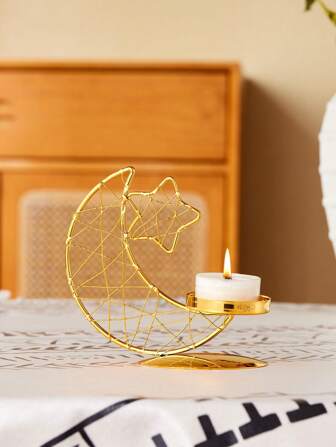 1 件金属和铁复古烛台，欧式现代创意婚礼派对烛台，派对装饰摆件烛台，晚餐家居桌面装饰，装饰道具烛台礼物生日毕业