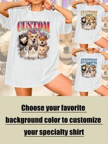 Oversized Shirt, Personalized Y2K Bootleg Rap T-Shirt, Retro Custom Photo 90s T-Shirt, Fun Gift Tee, Gift For My Couples, Retro Top With Couple Photo, Custom GF/BF Shirt, Gift For Her, Gift For Girlfriend/Wife,Ornamental,Dawg,Unique,Custom,Belle Costume,Ideal Gifts For Her,Family,Friends,Pink Girls,For Holiday,For Vacation,For Anniversaries