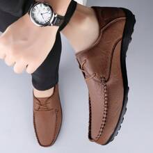 男士休闲平底乐福鞋优雅绅士鞋 - 适合日常穿着 - 棕色 - 查看 4