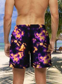 Manfinity Swimmode 男式扎染印花沙灘短褲