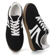 Womens Casual Sport Shoes - Colorblock Patchwork Upper, Chunky Runner Style - Ideal For Athleisure