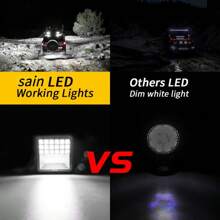 4pcs LED Work Lights For Truck Tractor 4 Inch Square LED Pod Lights Off-Road Light Bar For Car Boat ATV UTV RV